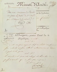 Offizielles Dokument, unterzeichnet von Napoleon I. (1769-1821) 1 Vendemiaire An 9 (23. September 1800)